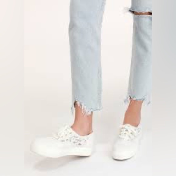 NWT Keds Triple Cream Painted Crochet Platform Sneakers Size 11 M - Picture 6 of 16